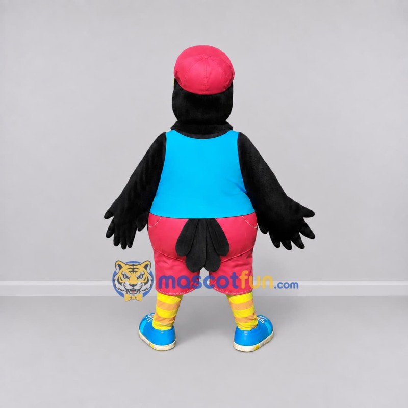 Custom Black and Pink Toucan Character in Casual Clothes Mascot Costume Adult Full Body Suit for Theme Parties Custom Black and Pink Toucan Character in Casual Clothes Mascot Costume Adult Full Body Suit for Theme Parties