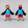 Custom Black and Pink Toucan Character in Casual Clothes Mascot Costume Adult Full Body Suit for Theme Parties