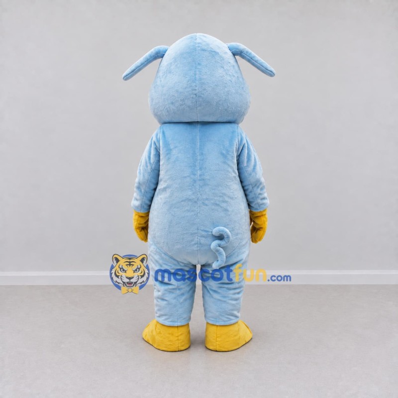 Custom Blue and Yellow Pig Character Mascot Costume Adult Full Body Suit for Farm Events Custom Blue and Yellow Pig Character Mascot Costume Adult Full Body Suit for Farm Events