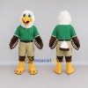 Custom Brown and White Eagle Character in a Polo Shirt Mascot Costume Adult Full Body Suit for Community Events Custom Brown and White Eagle Character in a Polo Shirt Mascot Costume Adult Full Body Suit for Community Events