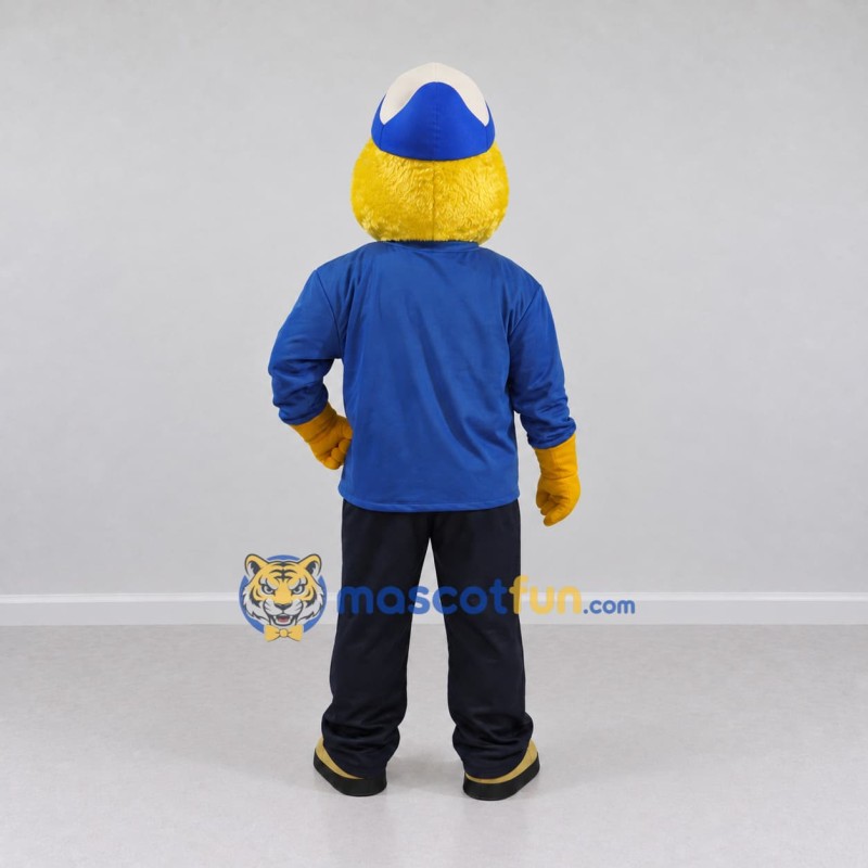 Custom Yellow and Blue Duck Character in Casual Clothes Mascot Costume Adult Full Body Suit for School Events Custom Yellow and Blue Duck Character in Casual Clothes Mascot Costume Adult Full Body Suit for School Events