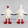 Custom White and Red Stork Character Mascot Costume Adult Full Body Suit for Wildlife Events