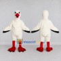 Custom White and Red Stork Character Mascot Costume Adult Full Body Suit for Wildlife Events