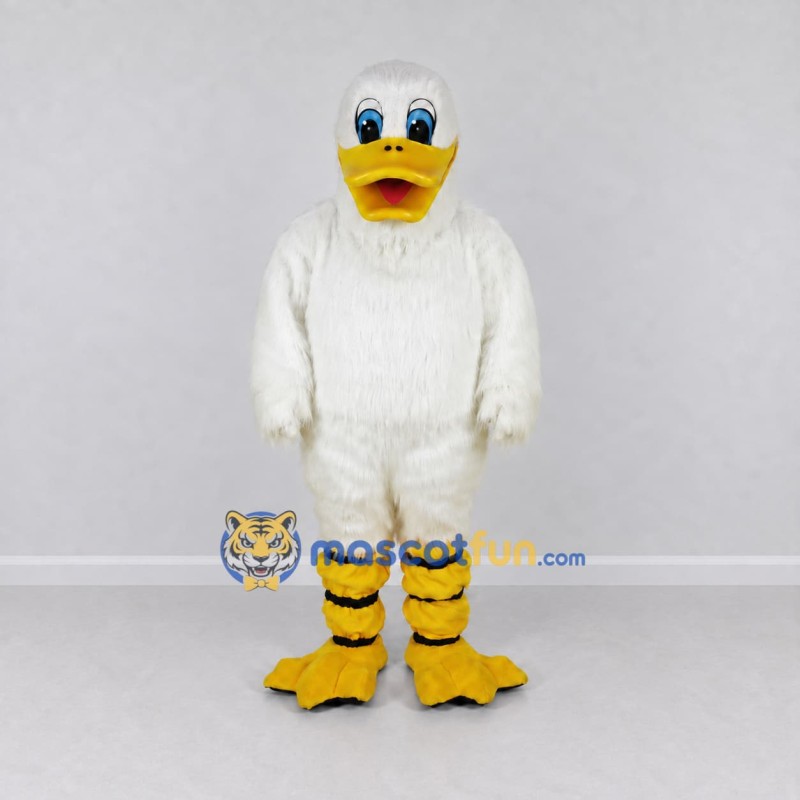 Custom White and Yellow Duck Character Mascot Costume Adult Full Body Suit for Farm Events Custom White and Yellow Duck Character Mascot Costume Adult Full Body Suit for Farm Events