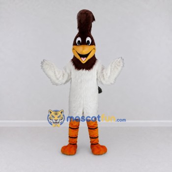 Custom White and Brown Crested Bird Character Mascot Costume Adult Full Body Suit for Theme Parties Custom White and Brown Crested Bird Character Mascot Costume Adult Full Body Suit for Theme Parties
