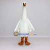 Custom White and Orange Goose Character Mascot Costume Adult Full Body Suit for Farm Events