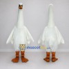 Custom White and Orange Goose Character Mascot Costume Adult Full Body Suit for Farm Events