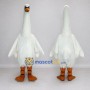 Custom White and Orange Goose Character Mascot Costume Adult Full Body Suit for Farm Events