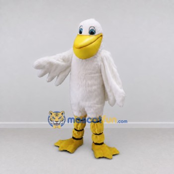 Custom White and Yellow Duck Character Mascot Costume Adult Full Body Suit for Farm Events
