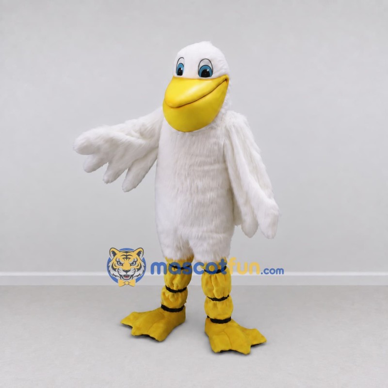 Custom White and Yellow Duck Character Mascot Costume Adult Full Body Suit for Farm Events
