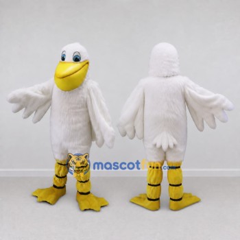 Custom White and Yellow Duck Character Mascot Costume Adult Full Body Suit for Farm Events