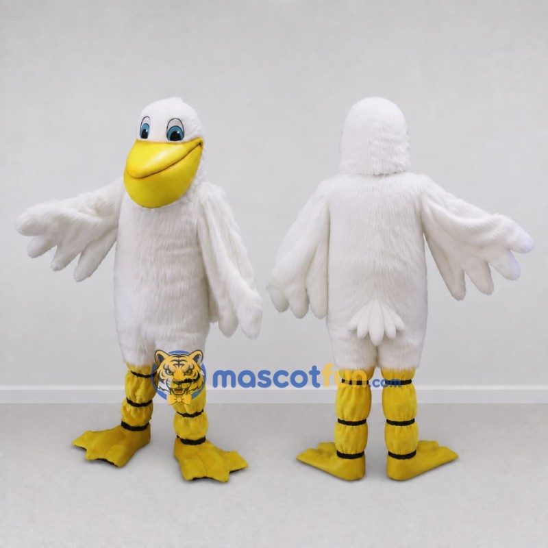 Custom White and Yellow Duck Character Mascot Costume Adult Full Body Suit for Farm Events