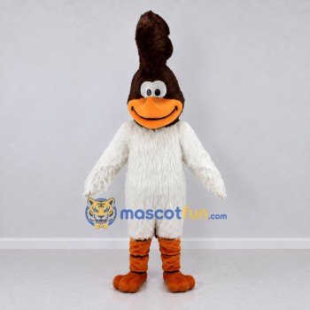Custom White and Brown Crested Bird Character Mascot Costume Adult Full Body Suit for Theme Parties Custom White and Brown Crested Bird Character Mascot Costume Adult Full Body Suit for Theme Parties