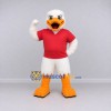 Custom White and Red Duck Character in a T-Shirt Mascot Costume Adult Full Body Suit for School Events Custom White and Red Duck Character in a T-Shirt Mascot Costume Adult Full Body Suit for School Events