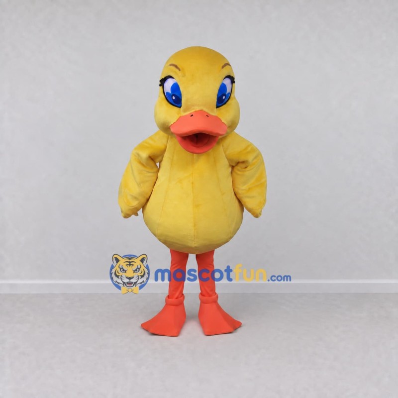 Custom Yellow and Orange Duck Character Mascot Costume Adult Full Body Suit for School Events