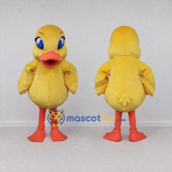 Custom Yellow and Orange Duck Character Mascot Costume Adult Full Body Suit for School Events