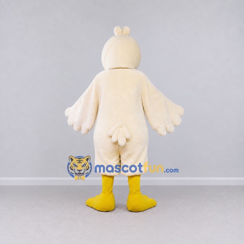 Custom Cream and Yellow Chick Character Mascot Costume Adult Full Body Suit for Farm Events Custom Cream and Yellow Chick Character Mascot Costume Adult Full Body Suit for Farm Events