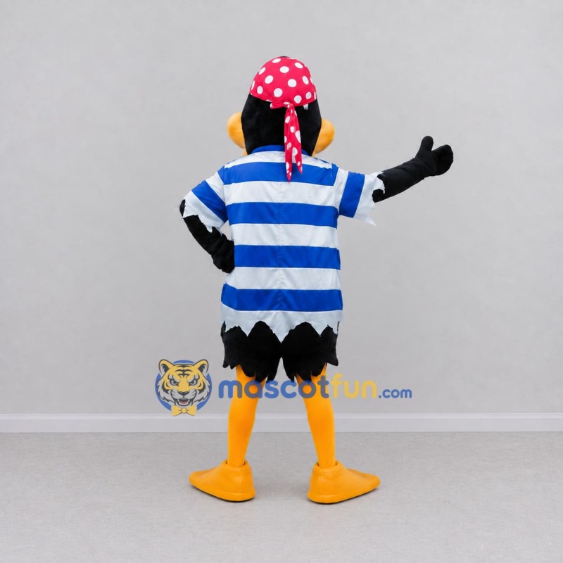 Custom Black and Blue Pirate Duck Character Mascot Costume Adult Full Body Suit for Theme Parties Custom Black and Blue Pirate Duck Character Mascot Costume Adult Full Body Suit for Theme Parties