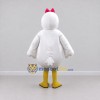 Custom White and Orange Duck Character with a Bow Mascot Costume Adult Full Body Suit for School Events Custom White and Orange Duck Character with a Bow Mascot Costume Adult Full Body Suit for School Events