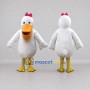 Custom White and Orange Duck Character with a Bow Mascot Costume Adult Full Body Suit for School Events