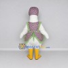 Custom White and Green Goose Character in a Floral Apron Mascot Costume Adult Full Body Suit for Farm Events Custom White and Green Goose Character in a Floral Apron Mascot Costume Adult Full Body Suit for Farm Events
