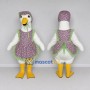 Custom White and Green Goose Character in a Floral Apron Mascot Costume Adult Full Body Suit for Farm Events