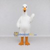 Custom White and Orange Goose Character Mascot Costume Adult Full Body Suit for Farm Events