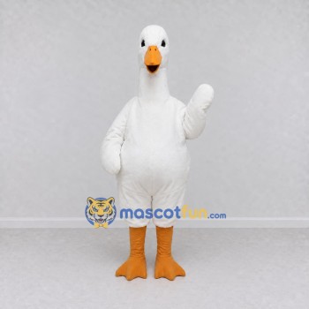 Custom White and Orange Goose Character Mascot Costume Adult Full Body Suit for Farm Events Custom White and Orange Goose Character Mascot Costume Adult Full Body Suit for Farm Events