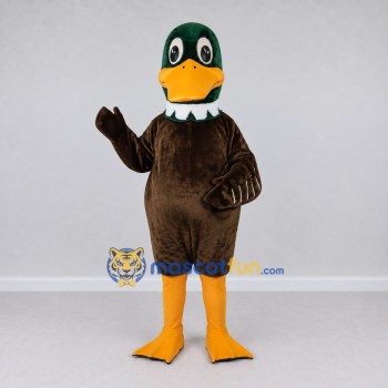 Custom Green and Brown Mallard Duck Character Mascot Costume Adult Full Body Suit for Wildlife Events Custom Green and Brown Mallard Duck Character Mascot Costume Adult Full Body Suit for Wildlife Events