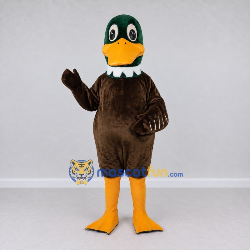 Custom Green and Brown Mallard Duck Character Mascot Costume Adult Full Body Suit for Wildlife Events Custom Green and Brown Mallard Duck Character Mascot Costume Adult Full Body Suit for Wildlife Events