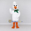 Custom White and Orange Duck Character with a Holiday Bow Mascot Costume Adult Full Body Suit for Christmas Events