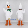 Custom White and Orange Duck Character with a Holiday Bow Mascot Costume Adult Full Body Suit for Christmas Events
