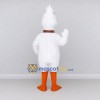 Custom White and Orange Duck Character with a Holiday Bow Mascot Costume Adult Full Body Suit for Christmas Events