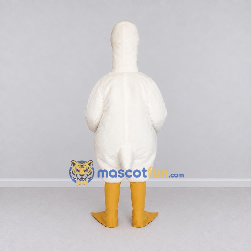Custom White and Yellow Swan Character Mascot Costume Adult Full Body Suit for Wildlife Events Custom White and Yellow Swan Character Mascot Costume Adult Full Body Suit for Wildlife Events