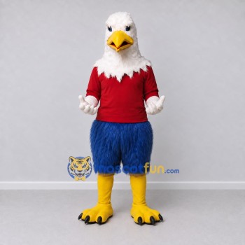 Custom White Red and Blue Eagle Character in Sportswear Mascot Costume Adult Full Body Suit for Sports Events Custom White Red and Blue Eagle Character in Sportswear Mascot Costume Adult Full Body Suit for Sports Events