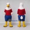 Custom White Red and Blue Eagle Character in Sportswear Mascot Costume Adult Full Body Suit for Sports Events