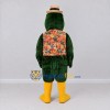 Custom Green and Yellow Parrot Character in a Floral Vest Mascot Costume Adult Full Body Suit for Summer Events Custom Green and Yellow Parrot Character in a Floral Vest Mascot Costume Adult Full Body Suit for Summer Events