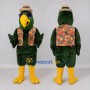 Custom Green and Yellow Parrot Character in a Floral Vest Mascot Costume Adult Full Body Suit for Summer Events