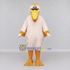 Custom Cream and Yellow Pelican Character Mascot Costume Adult Full Body Suit for Ocean Events