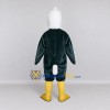 Custom Black and White Bird Character Mascot Costume Adult Full Body Suit for School Events