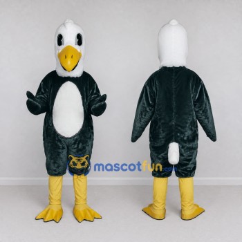 Custom Black and White Bird Character Mascot Costume Adult Full Body Suit for School Events