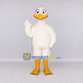 Custom White and Yellow Duck Character Mascot Costume Adult Full Body Suit for Farm Events