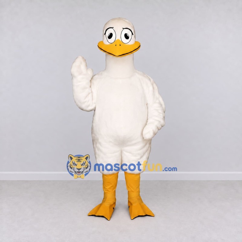 Custom White and Yellow Duck Character Mascot Costume Adult Full Body Suit for Farm Events Custom White and Yellow Duck Character Mascot Costume Adult Full Body Suit for Farm Events