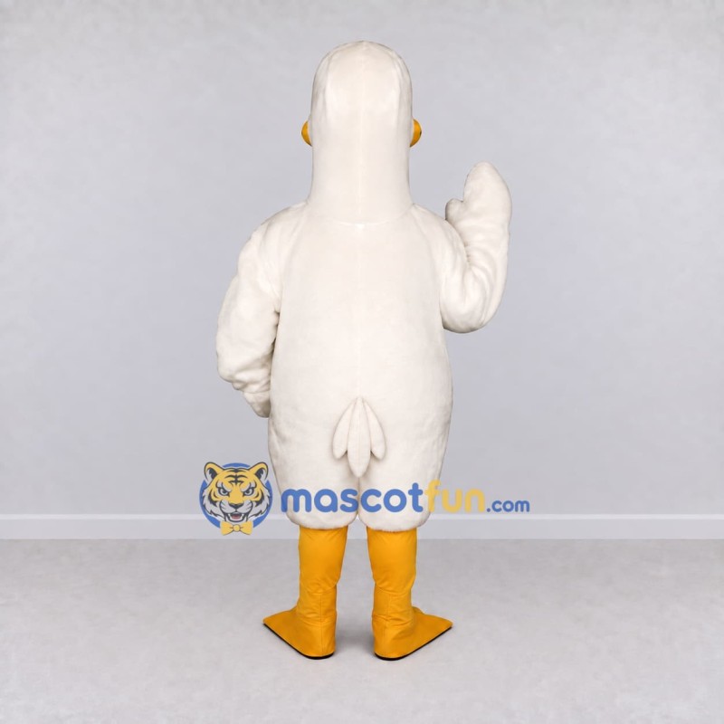 Custom White and Yellow Duck Character Mascot Costume Adult Full Body Suit for Farm Events Custom White and Yellow Duck Character Mascot Costume Adult Full Body Suit for Farm Events