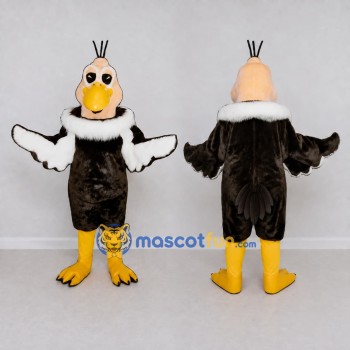 Custom Black and Cream Vulture Character Mascot Costume Adult Full Body Suit for Wildlife Events