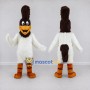Custom White and Brown Crested Bird Character Mascot Costume Adult Full Body Suit for Theme Parties