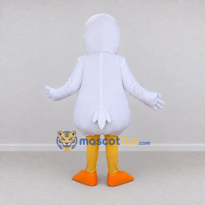 Custom White and Orange Duck Character Mascot Costume Adult Full Body Suit for School Events Custom White and Orange Duck Character Mascot Costume Adult Full Body Suit for School Events