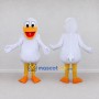 Custom White and Orange Duck Character Mascot Costume Adult Full Body Suit for School Events