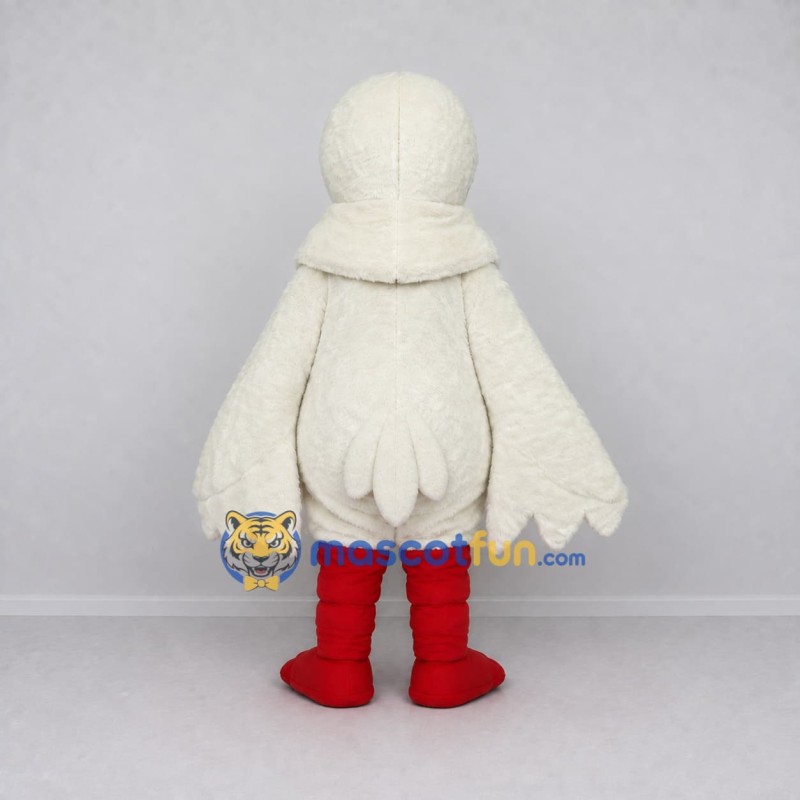 Custom Cream and Orange Bird Character Mascot Costume Adult Full Body Suit for School Events