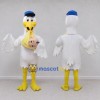 Custom White and Yellow Stork Character with a Baby Bundle Mascot Costume Adult Full Body Suit for Theme Parties Custom White and Yellow Stork Character with a Baby Bundle Mascot Costume Adult Full Body Suit for Theme Parties